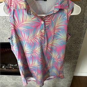 Women’s Bad Birdie Tropical Print Sleeveless Golf Top